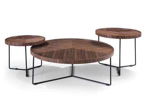 Coffee Table with Walnut top and Black Iron base - CT59