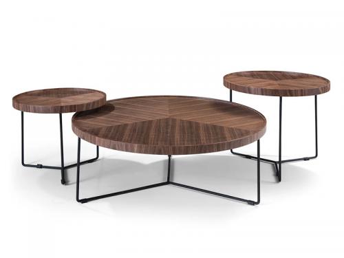 End Table with Walnut top and Black Iron base - CT60