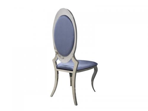 Modern Dining Chair in Grey Velvet with Silver Leg DC019