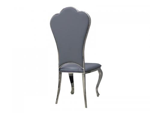 Modern Dining Chair in Grey PU with Silver Leg DC022