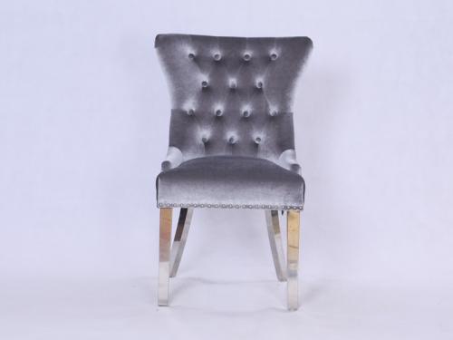 Modern Dining Chair in Shiny Silver DC024