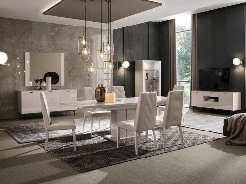 Modern Claire  Extendable Table with 1 Leaf DT014