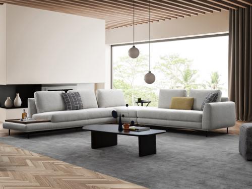 Sanders Fabric Spacious Sectional with Wine Tray - FA-A0599
