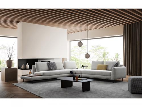 Sanders Fabric Spacious Sectional with Wine Tray - FA-A0599