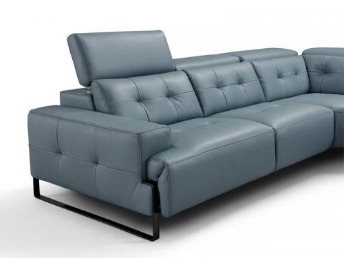 Modern Leather Sofa in dark Blue - MSC-54 IO