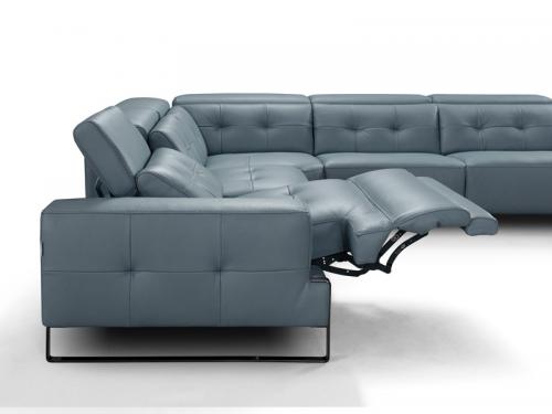 Modern Leather Sofa in dark Blue - MSC-54 IO