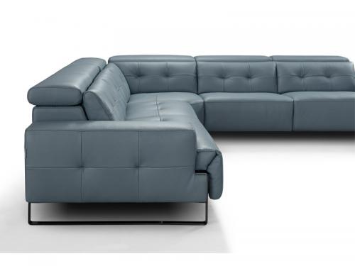Modern Leather Sofa in dark Blue - MSC-54 IO