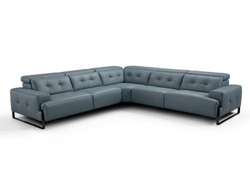 Modern Leather Sofa in dark Blue - MSC-54 IO