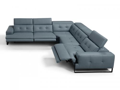 Modern Leather Sofa in dark Blue - MSC-54 IO