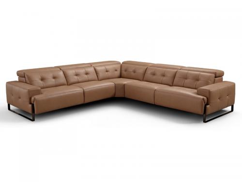 Modern Leather Sofa in dark Blue - MSC-55 IO