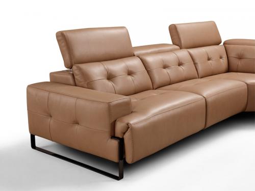 Modern Leather Sofa in dark Blue - MSC-55 IO