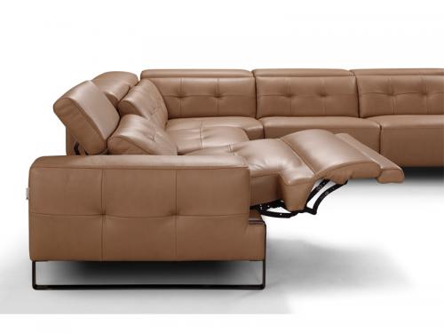 Modern Leather Sofa in dark Blue - MSC-55 IO