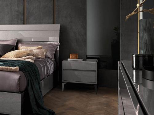Contemporary Graphite 2 Drawers Nightstand - NS031