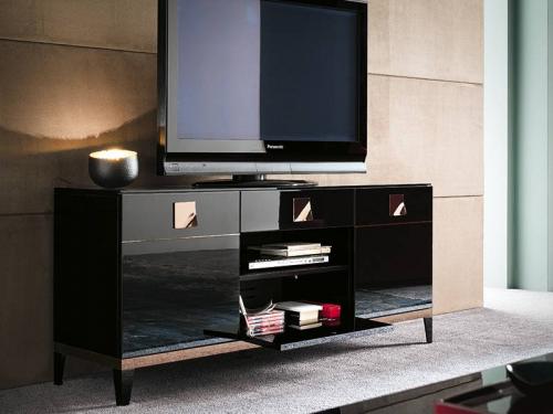 Modern Mont Noir TV Base with 3 Drawers BS003