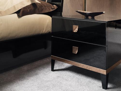 Modern Mont Noir Nightstand with 2 Drawers NS008