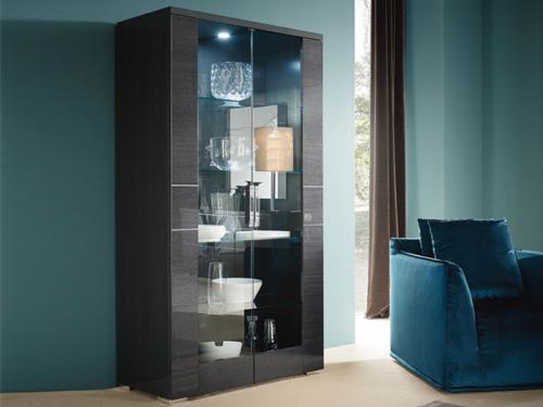 Modern Versilia Curio Cabinet with 2 Glass Door CR008