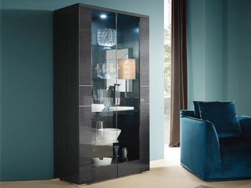 Modern Versilia Curio Cabinet with 2 Glass Door CR008