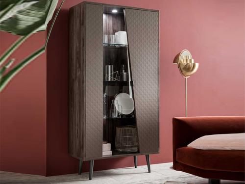 Modern Frida Curio Cabinet with 1 Glass Door And 1 Wood Door CR010