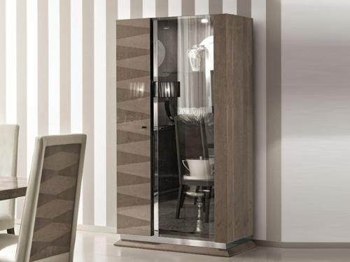 Modern Monaco Curio with 1 Glass Door and 1 Wood Door CR013