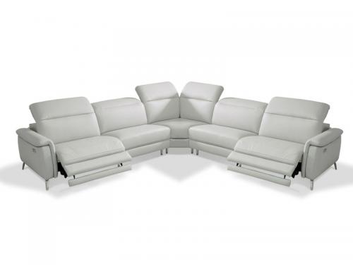 Modern 5 Piece Sectional Leather Sofa (White) SSOX001