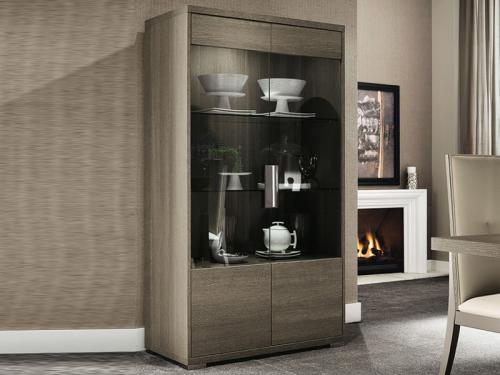 Modern Tivoli Curio with 2 Glass Door and 2 Wood Door CR015