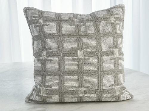 Modern Beaded Pillow (Moonlight Silver) PL02