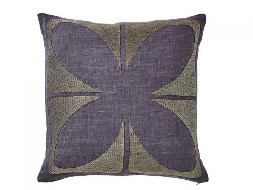 Modern Blossom Beaded Pillow (Indigo) PL04