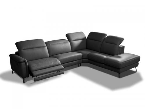 Modern RHF Sectional Leather Sofa (Dark Grey) SSOX011