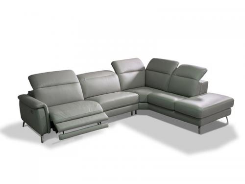 Modern RHF Sectional  Leather Sofa (Grey) SSOX012