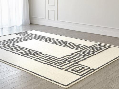 Modern Area Rug (Ivory Black) Rug01