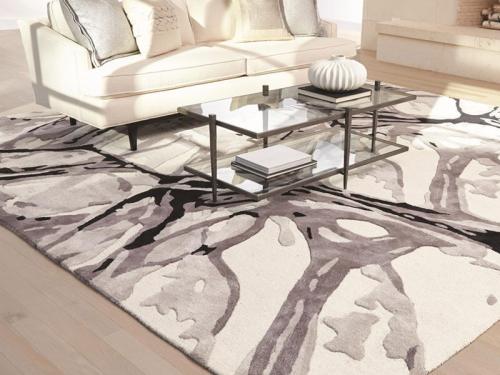 Modern Area Rug (Ivory Black) Rug07