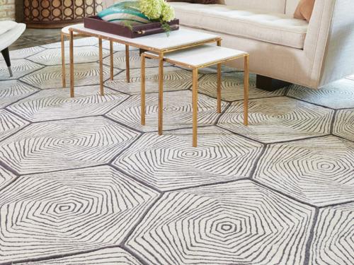 Modern Hex Swirl Rug Rug13