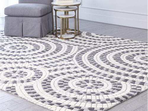 Modern Area Rug (Ivory Grey Black) Rug15