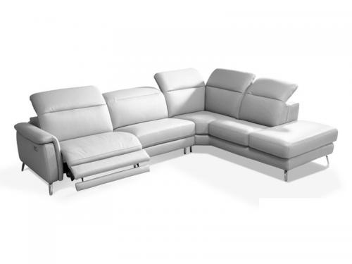 Modern RHF Sectional  Leather Sofa (White) SSOX013